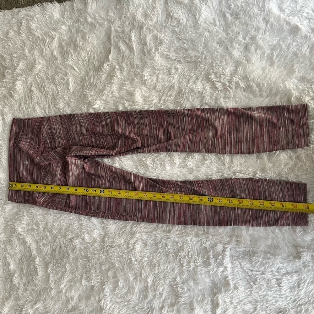 Lululemon Wunder High Rise Under Edged Stripe Active Ruby Leggings Size 2 - Picture 5 of 11